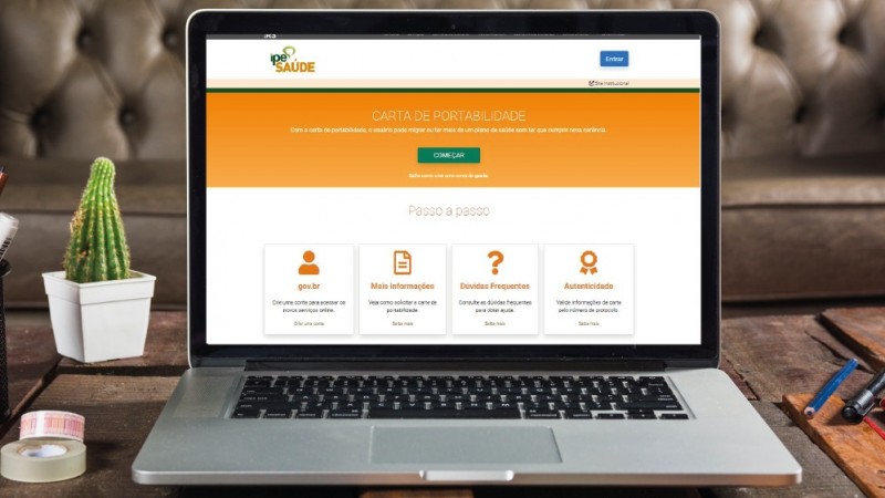 computador mostra tela da carta de portabilidade